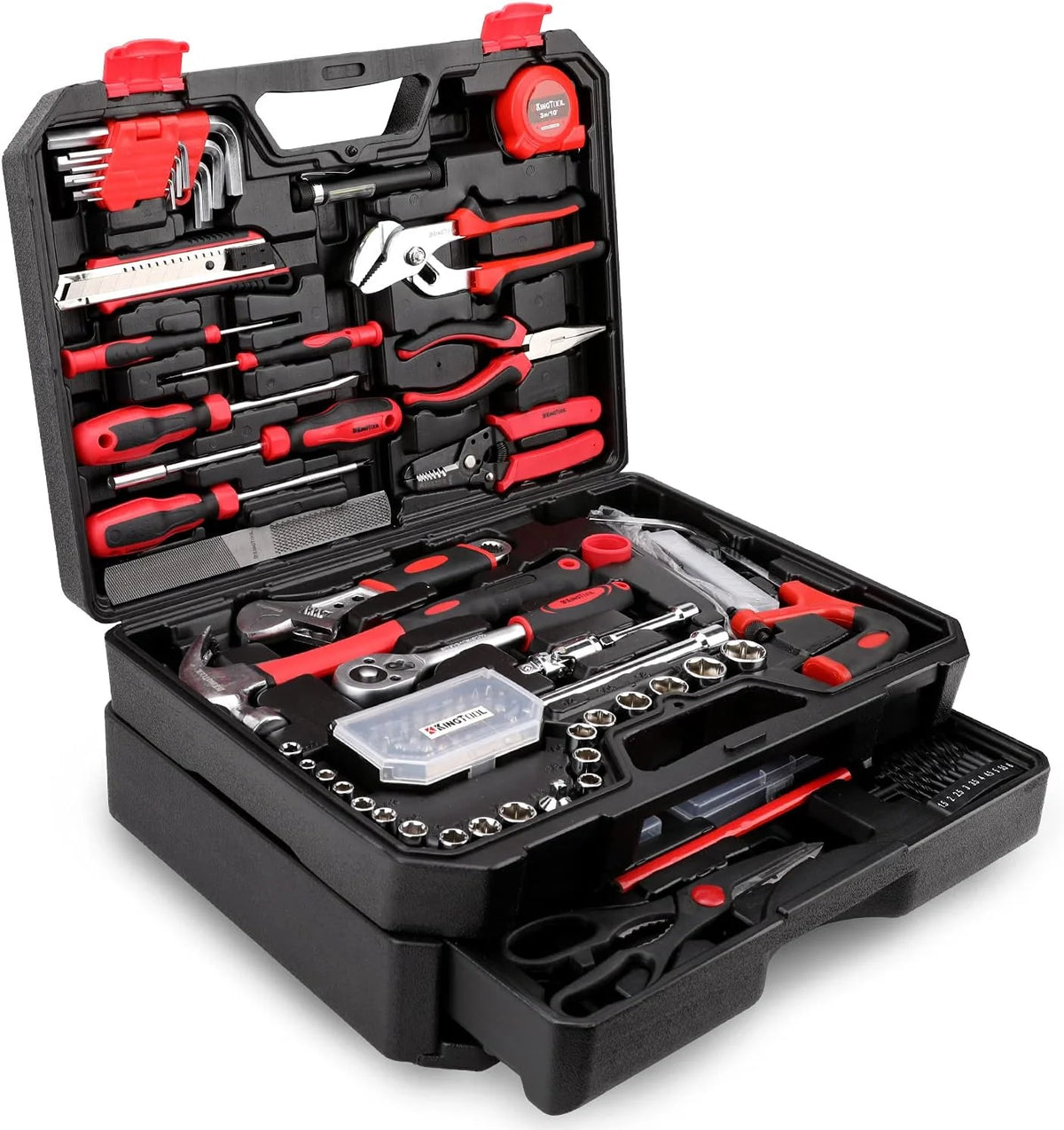 Home Tool Set Kit - 286 Pcs Home Auto Repair Tool Kit with Rolling Tool Box, Mechanic Tool Sets with 21V Max Cordless Power Drill, Perfect…