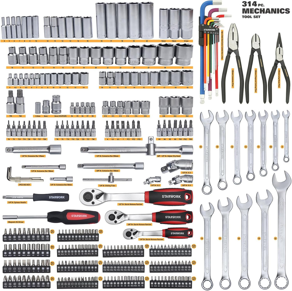 314-Piece Mechanics Tool and Socket Set