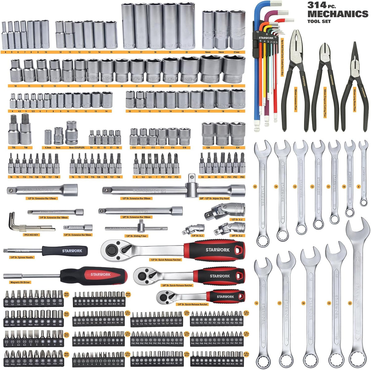 314-Piece Mechanics Tool and Socket Set