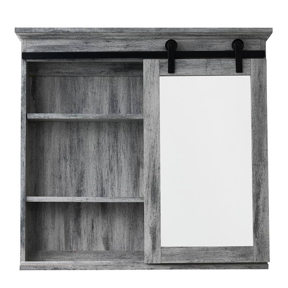 31 in. X 29 in. Barn Door Medicine Cabinet