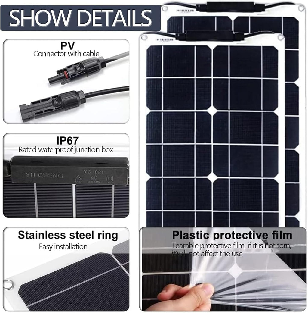 400W Flexible Monocrystalline Solar Panel Kit, 2 x 200W
