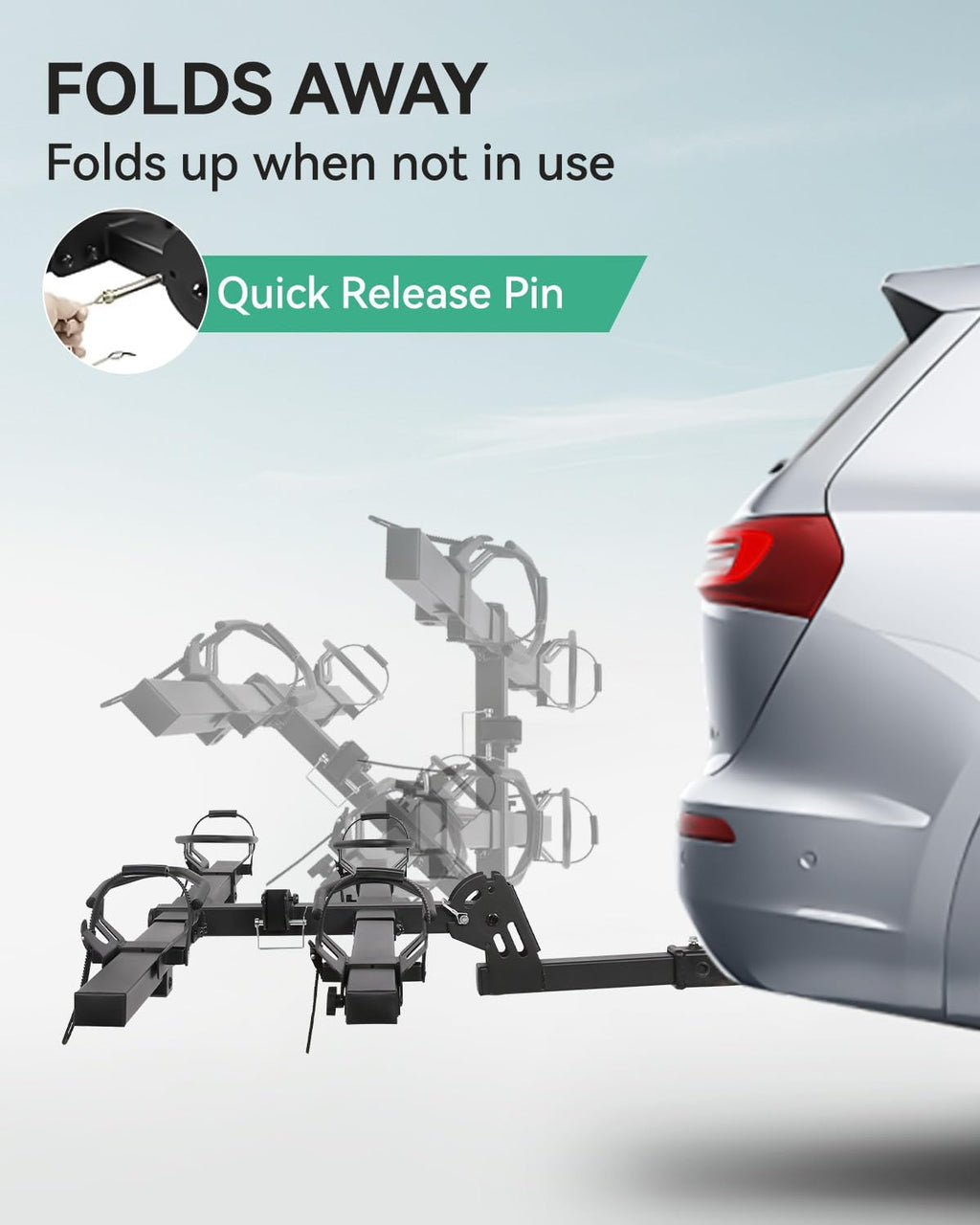 Hitch-Mounted 2-Bike Rack for Cars and SUVs