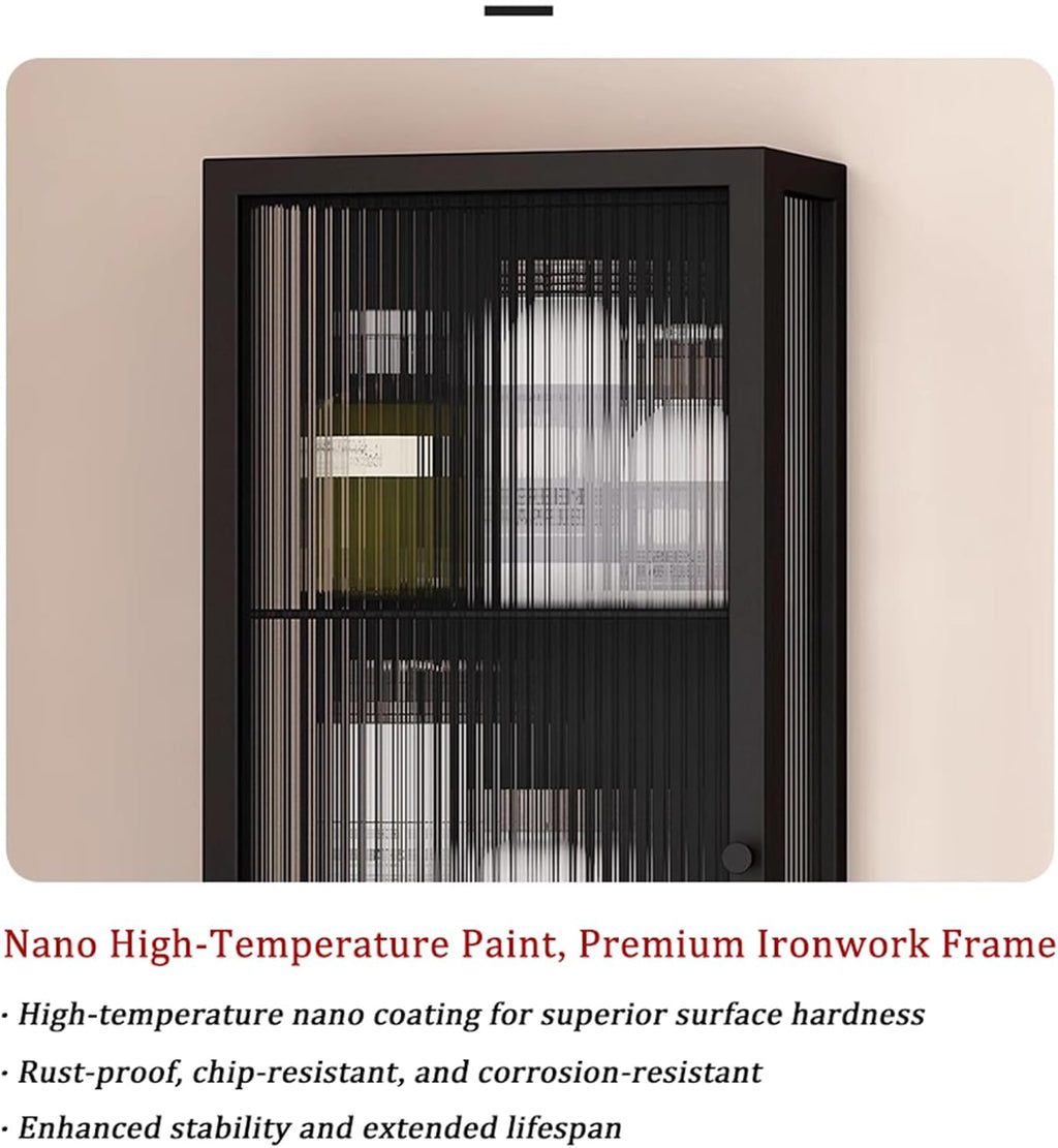 Wall-Mounted Metal Bathroom Cabinet with Glass Door