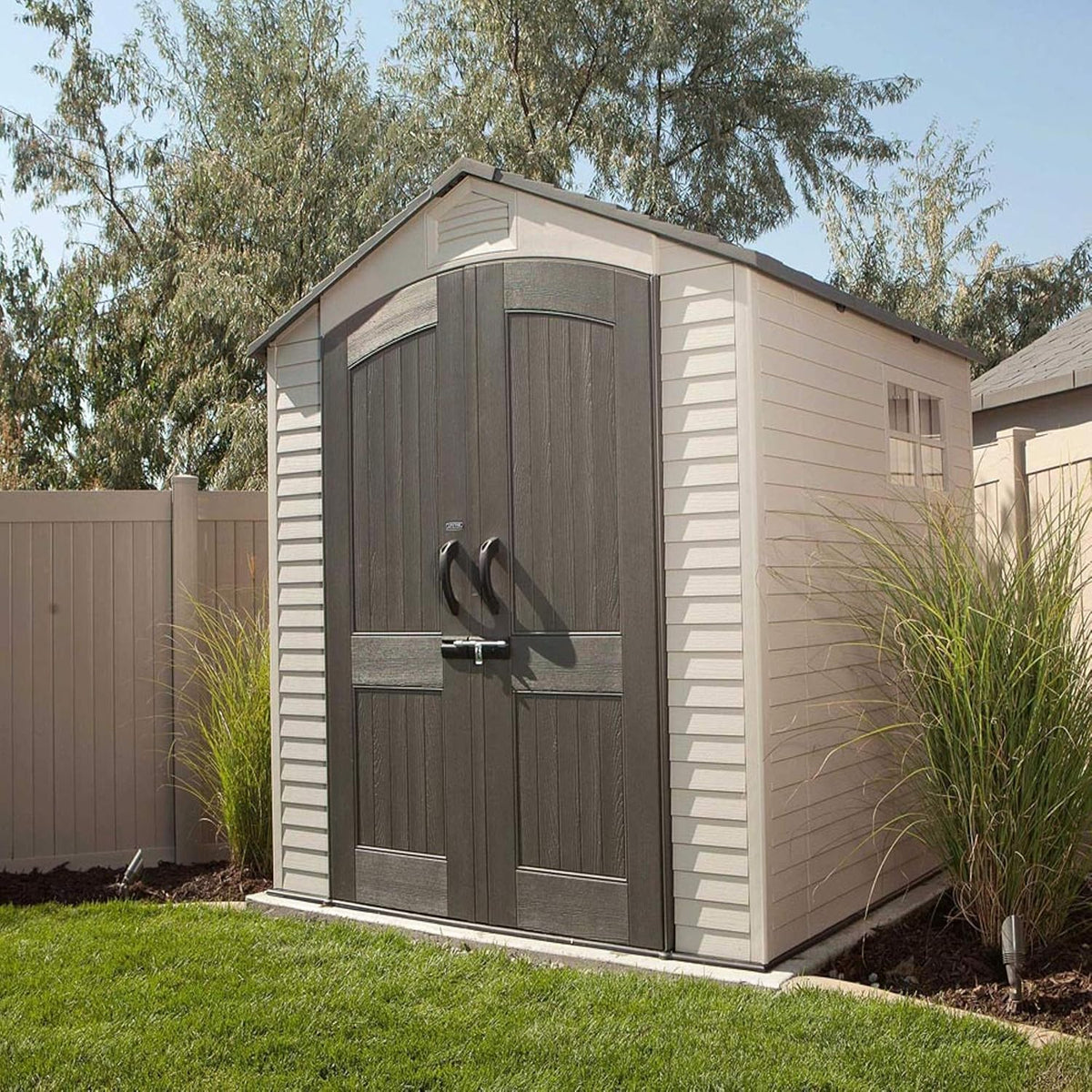 Outdoor Storage Shed with Lockable Steel-Reinforced Doors