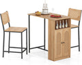 3-Piece Counter-Height Dining Table Set with 2 Stools