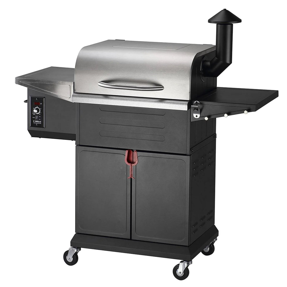 8-IN-1 Pellet Grill & Smoker, 572 Sq.in., Porcelain-coated Steel, Smoke Color