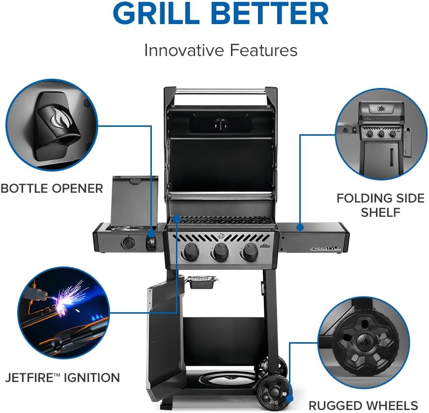 Freestyle 365 Gas Grill with Three Main Burners and Side Burner