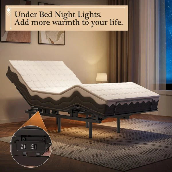 Adjustable Bed Frame -Wireless Remote -Memory Function -Adjustable Bed Base -Head and Foot Lift Incline -Zero Gravity -Quiet Motorfor Lying…