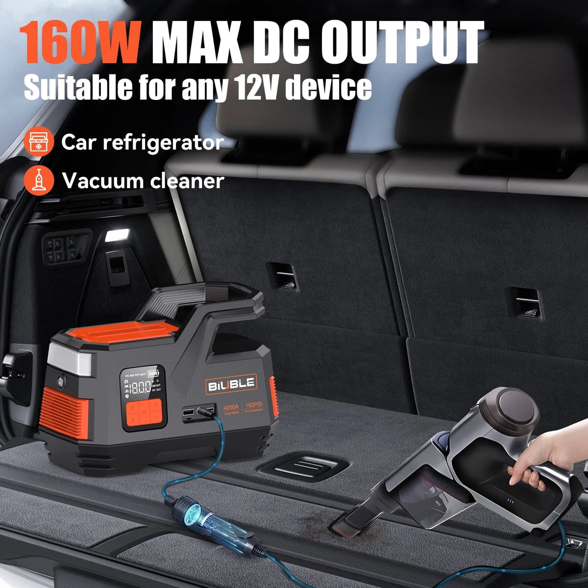 Car Jump Starter with Air Compressor, 4500A Peak 26800MAH 12V Auto with 150PSI Tire Inflator(up to All Gas or 10.0L Diesel Engine