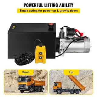 12 qt. 12-VOLT 3200 PSI Hydraulic Power Pump Electric Dump Trailer Pump with Steel Reservoir for Car Lift