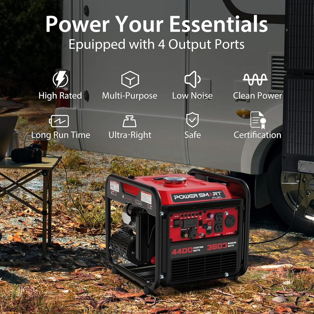 4,400-Watt Gas Inverter Generator with Recoil Start