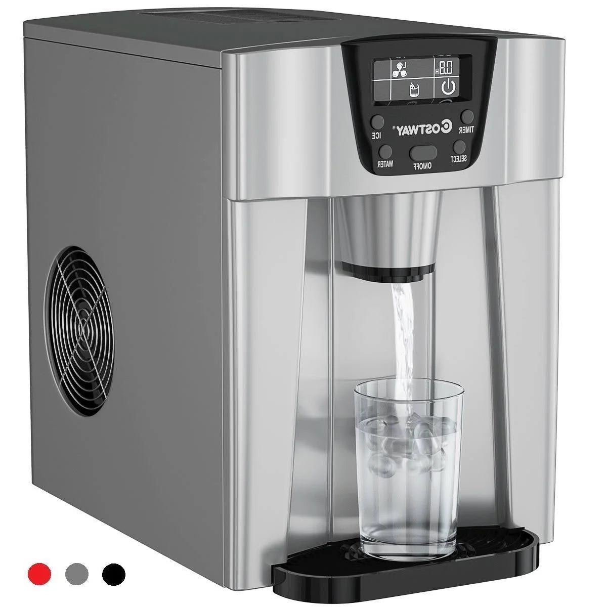 2 in 1 Ice Maker Water Dispenser Countertop 36LBS/24H Lcd Display Portable New Black