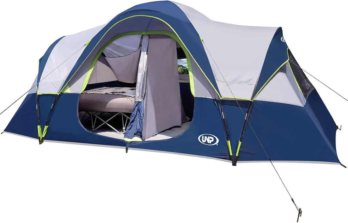 Camping Tent 10-PERSON-FAMILY Tents, Parties, Music Festival Tent, Big, Easy Up, 5 Large Mesh Windows, Double Layer, 2 Room, Waterproof,…