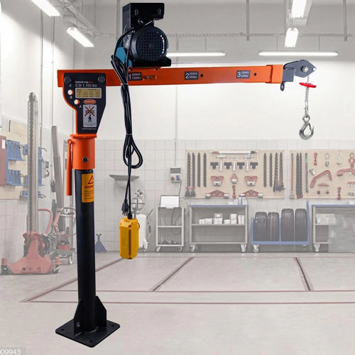 1100LB Folding Dismountable Household Hoist Truck Crane with Electric Hoist (110V) - 880LB Pulling Force, Jib Cranes for Factory, Warehouse,…