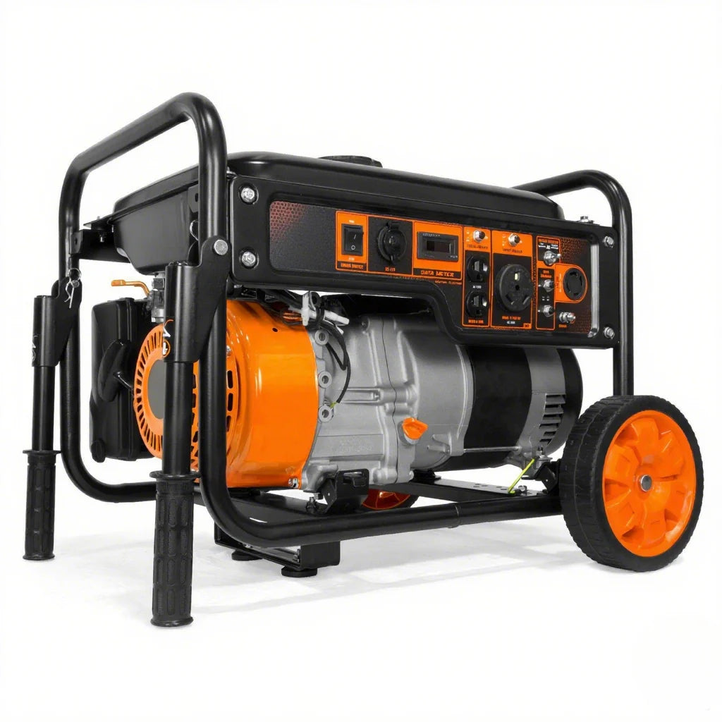 6000-WATT Rv-ready Portable Generator with Wheel Kit Carb Compliant