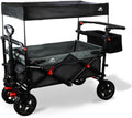 Foldable Kids' Wagon with Canopy and Seat Belts