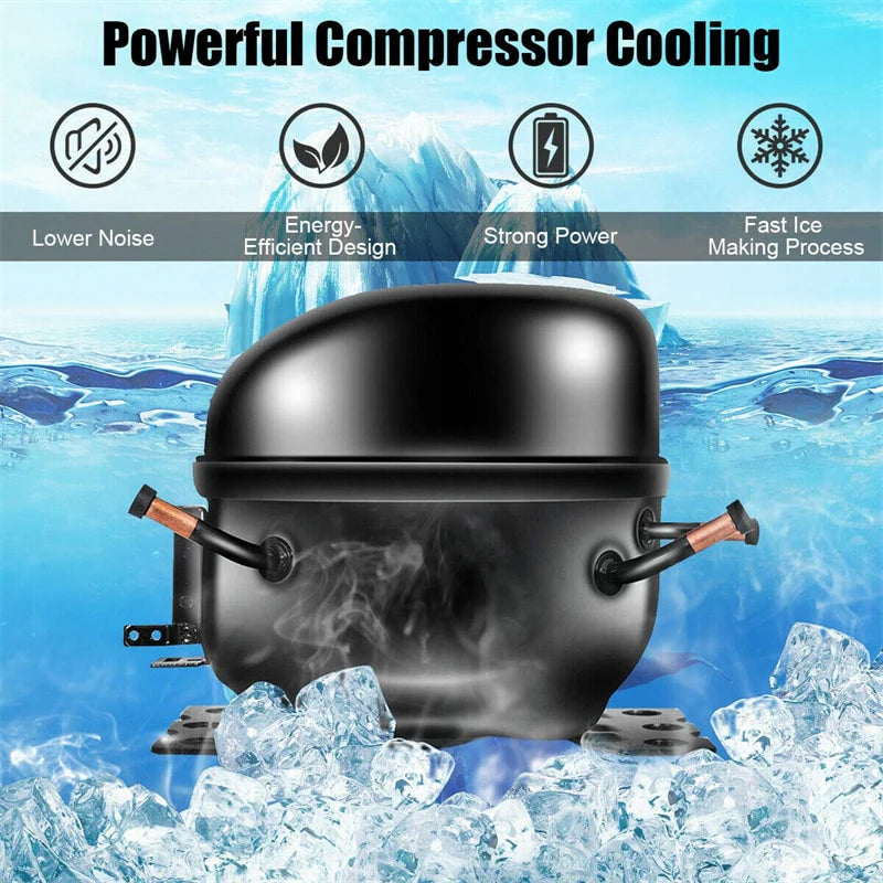 48LBS/24H Stainless Steel Countertop Ice Maker Machine with Self-clean Function Lcd Display Ice Scoop Basket