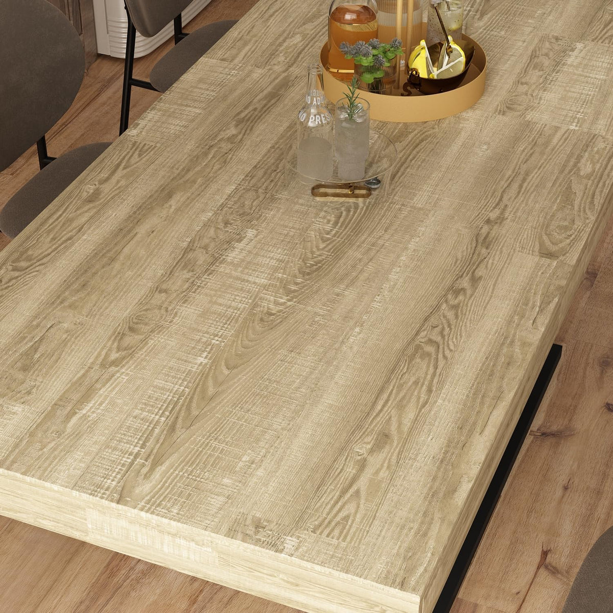 Extendable Dining Table for 6 to 8 People, 63 to 78.7 Inches