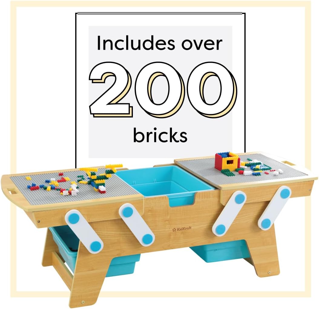 Kids' Building Brick Play Table with Storage