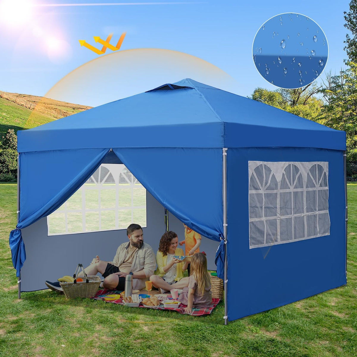 10X10 Pop Up Canopy Tent, Outdoor Canopy Tent, Patio Tent,commercial Instant GAZEBOS,4 Sidewalls, Portable Shelter Canopies, with 4…