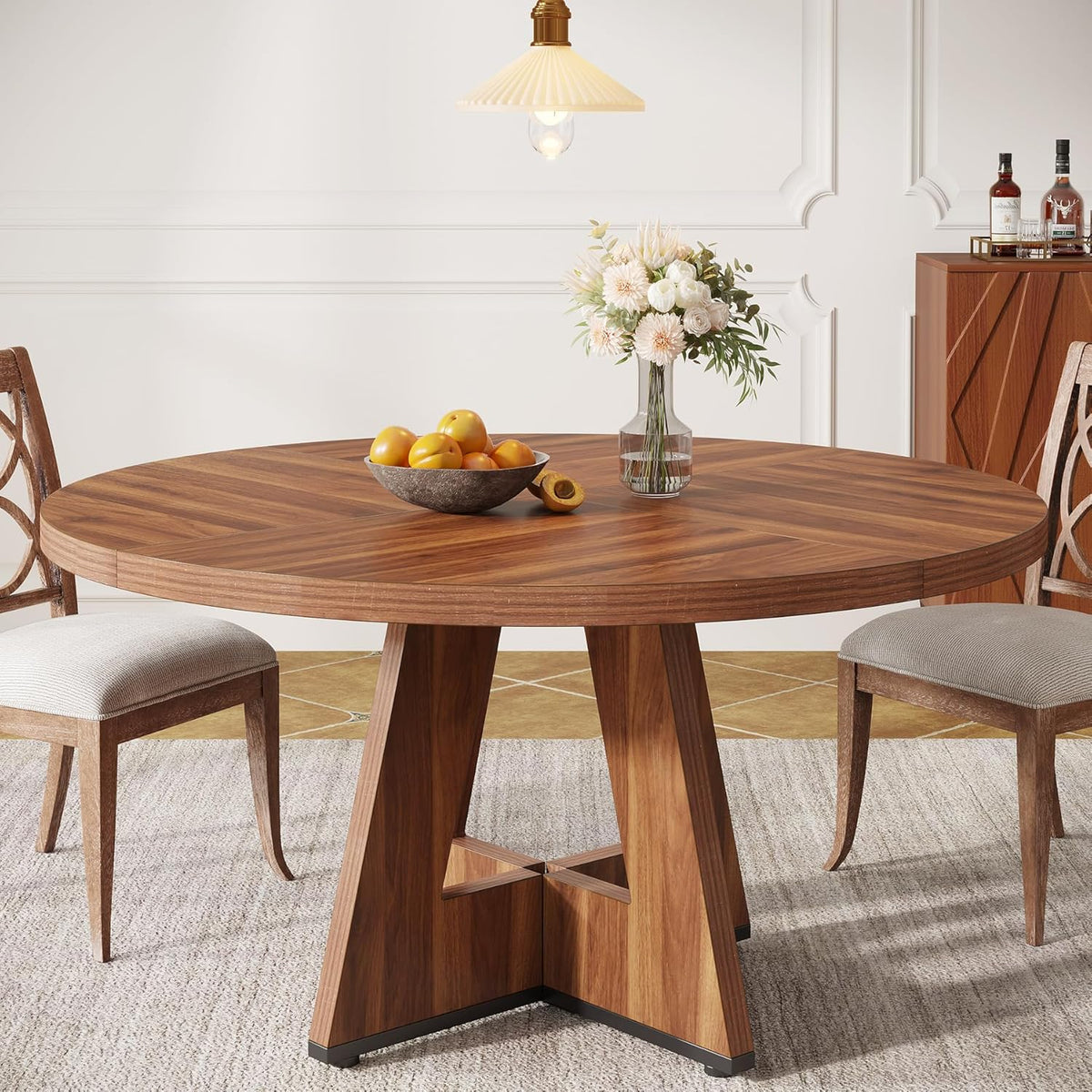 47-Inch Round Dining Table, Black