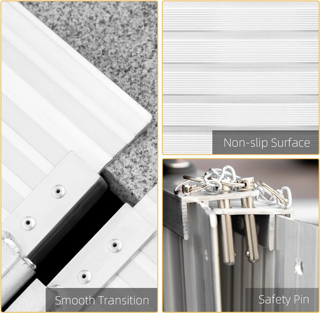 8-Foot Folding Aluminum Wheelchair Ramp