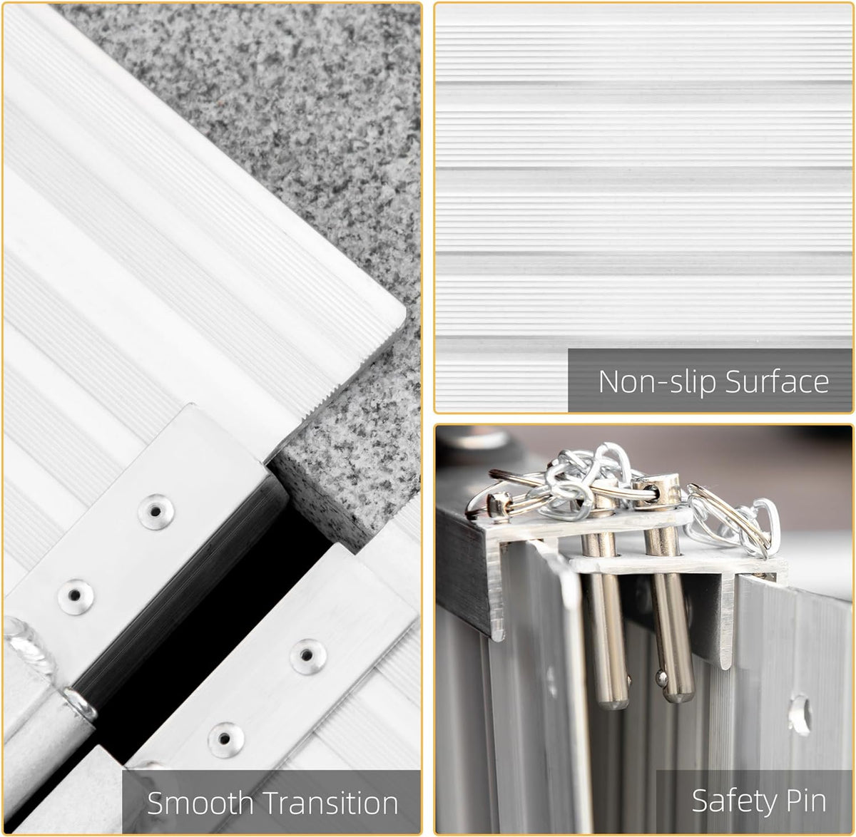 8-Foot Folding Aluminum Wheelchair Ramp