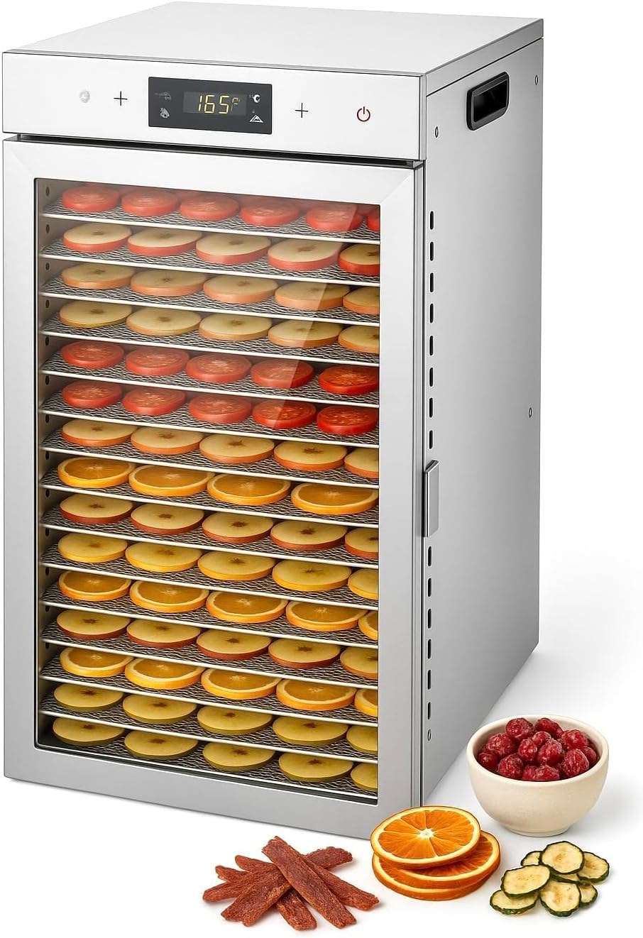 18-Tray Stainless Steel Food Dehydrator with Timer