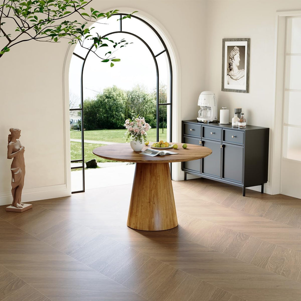 45-Inch Round Dining Table, Brown
