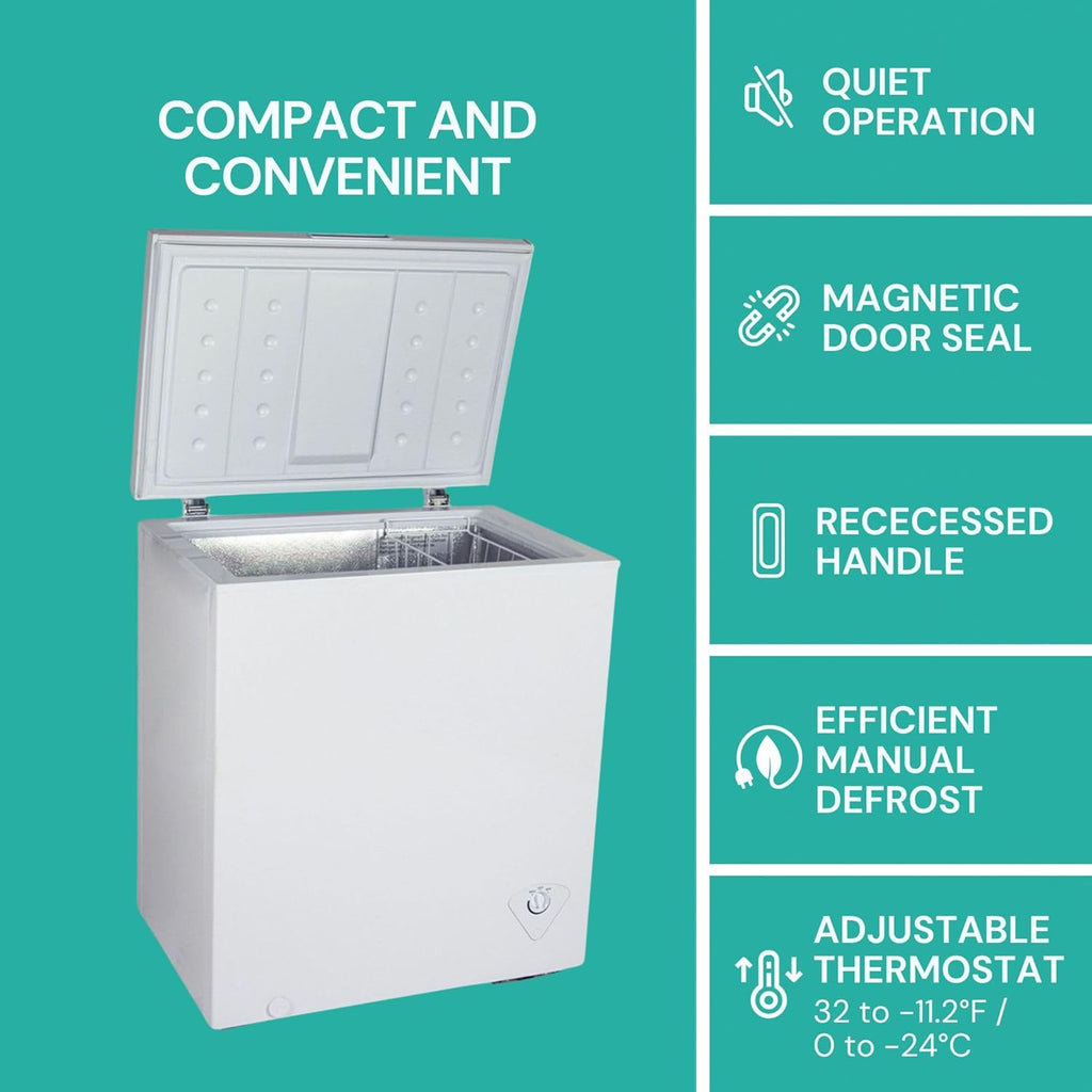 5 cu ft Chest Freezer with Removable Storage Basket