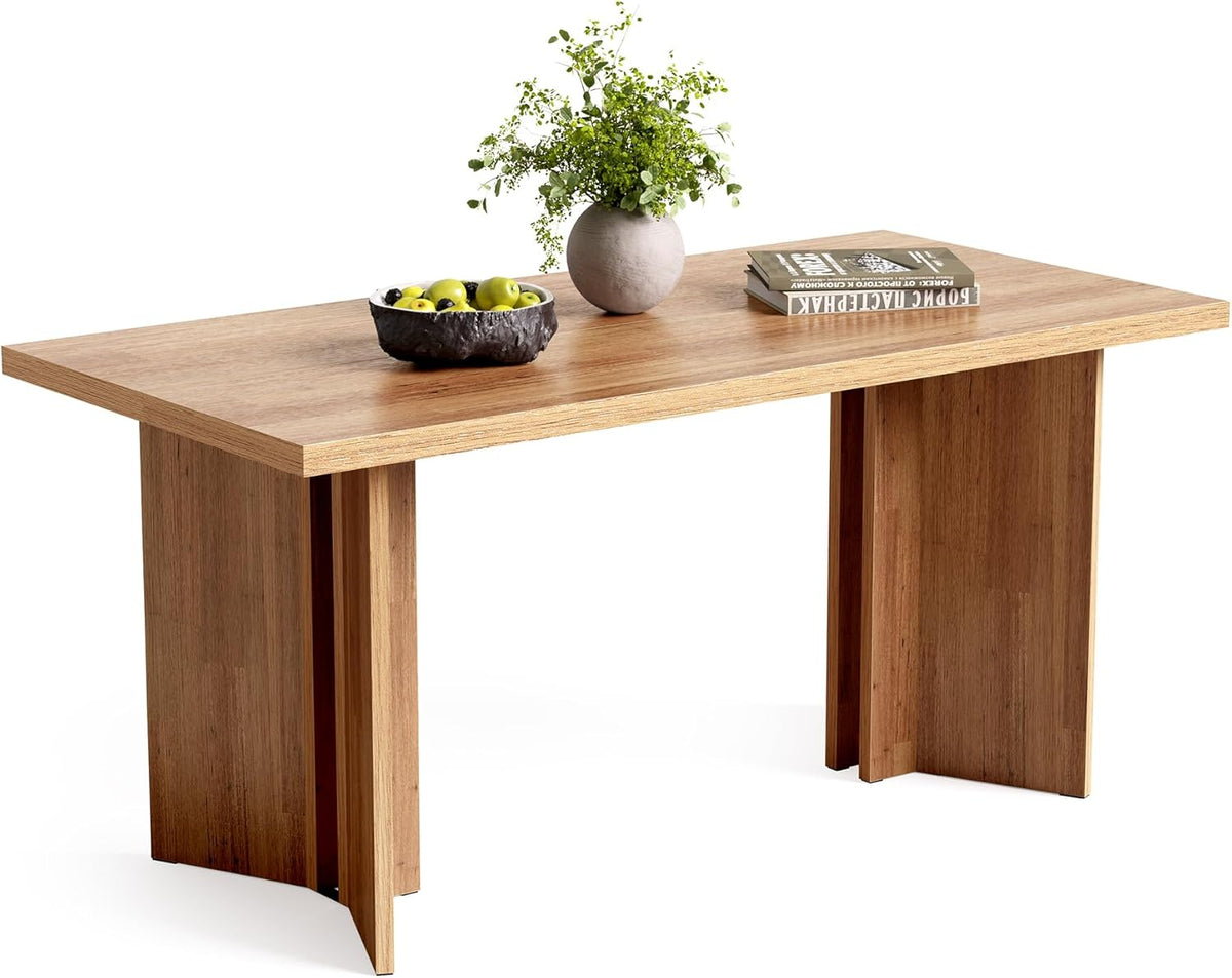 63-Inch Rectangular Dining Table, Brown