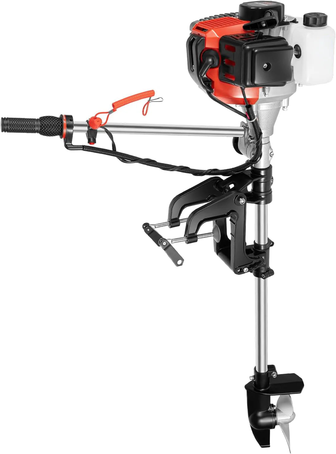 2.3HP 2 Stroke Outboard Motor, 52CC Marine Boat Motor with Air Cooling System, Manual Pull Start for Fishing Boats Water Motor Tools, Cdi…