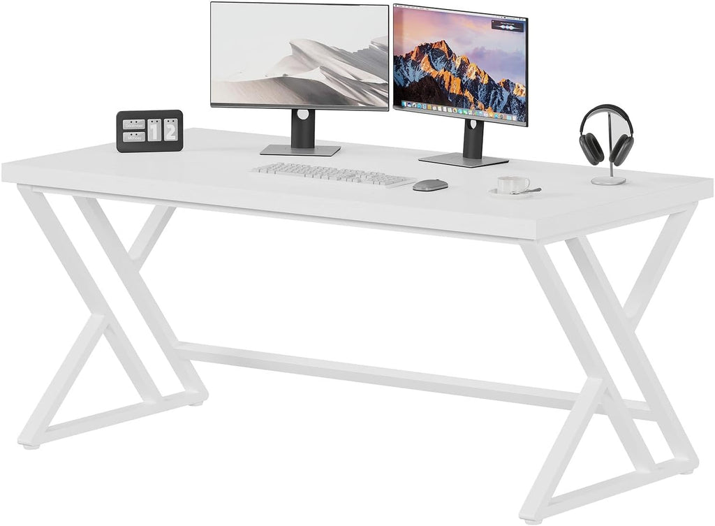 60-Inch Industrial Computer Desk, Rustic Brown