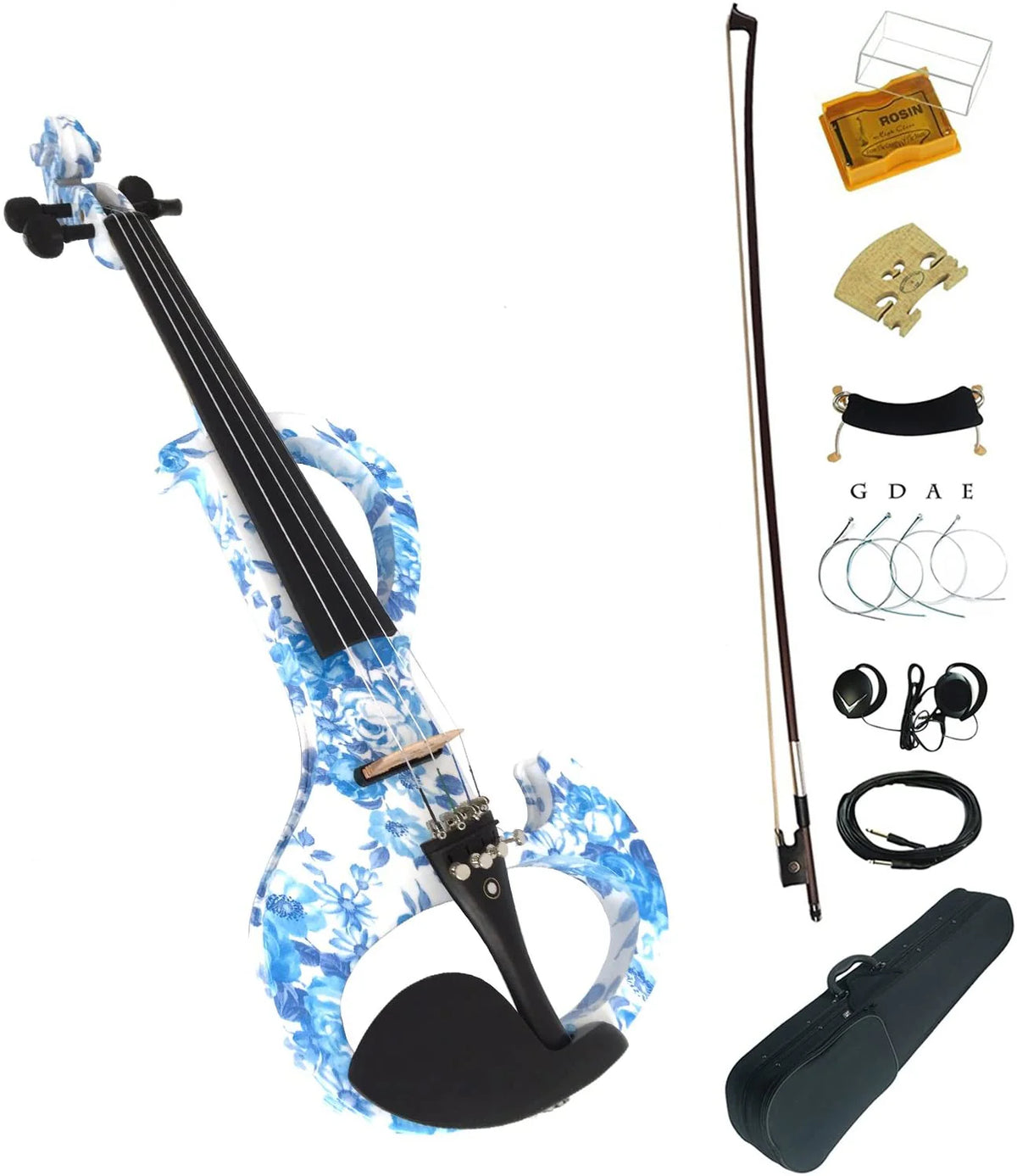 100% Handmade Premium Electric Violin Full Size 4 4 Professional Silent Violin for Student Solid Wood