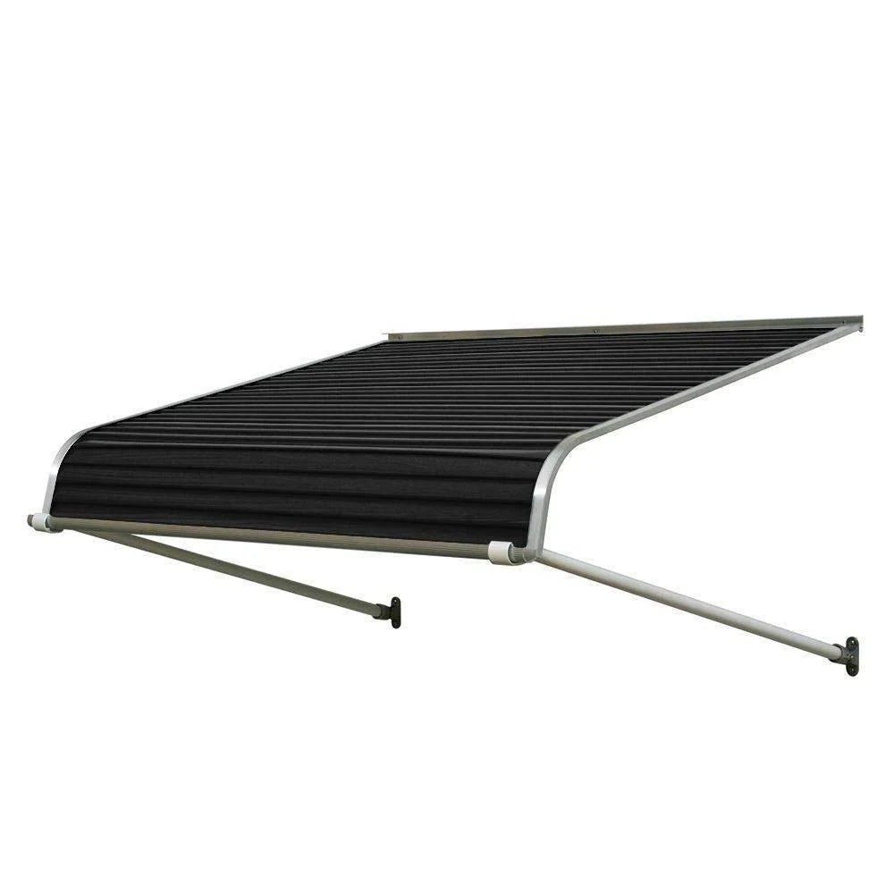 4 ft. 1100 Series Door Canopy Aluminum Awning (12 in. H X 42 in. D) in Black
