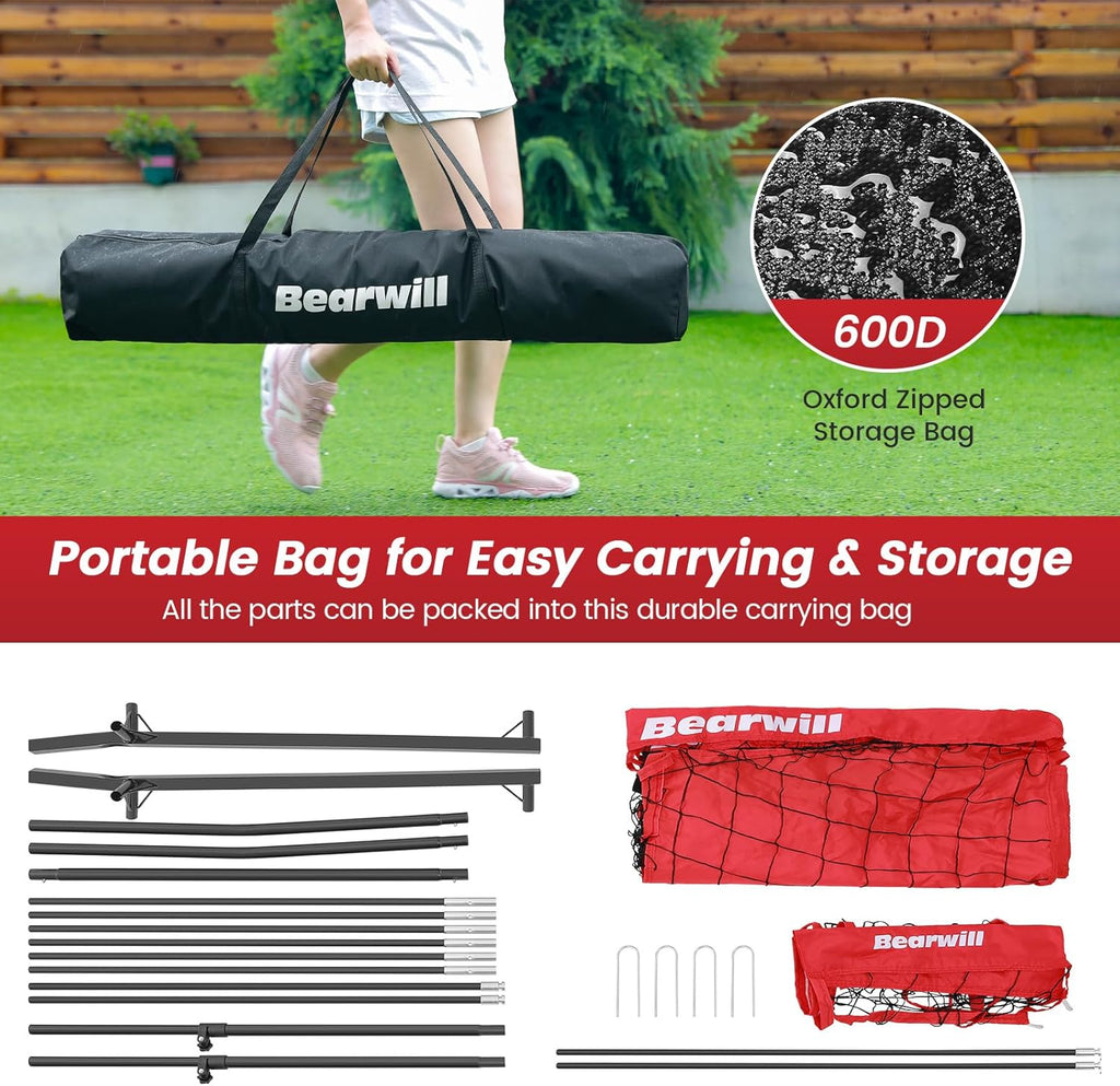 Adjustable Volleyball Practice Net for Indoor and Outdoor Training