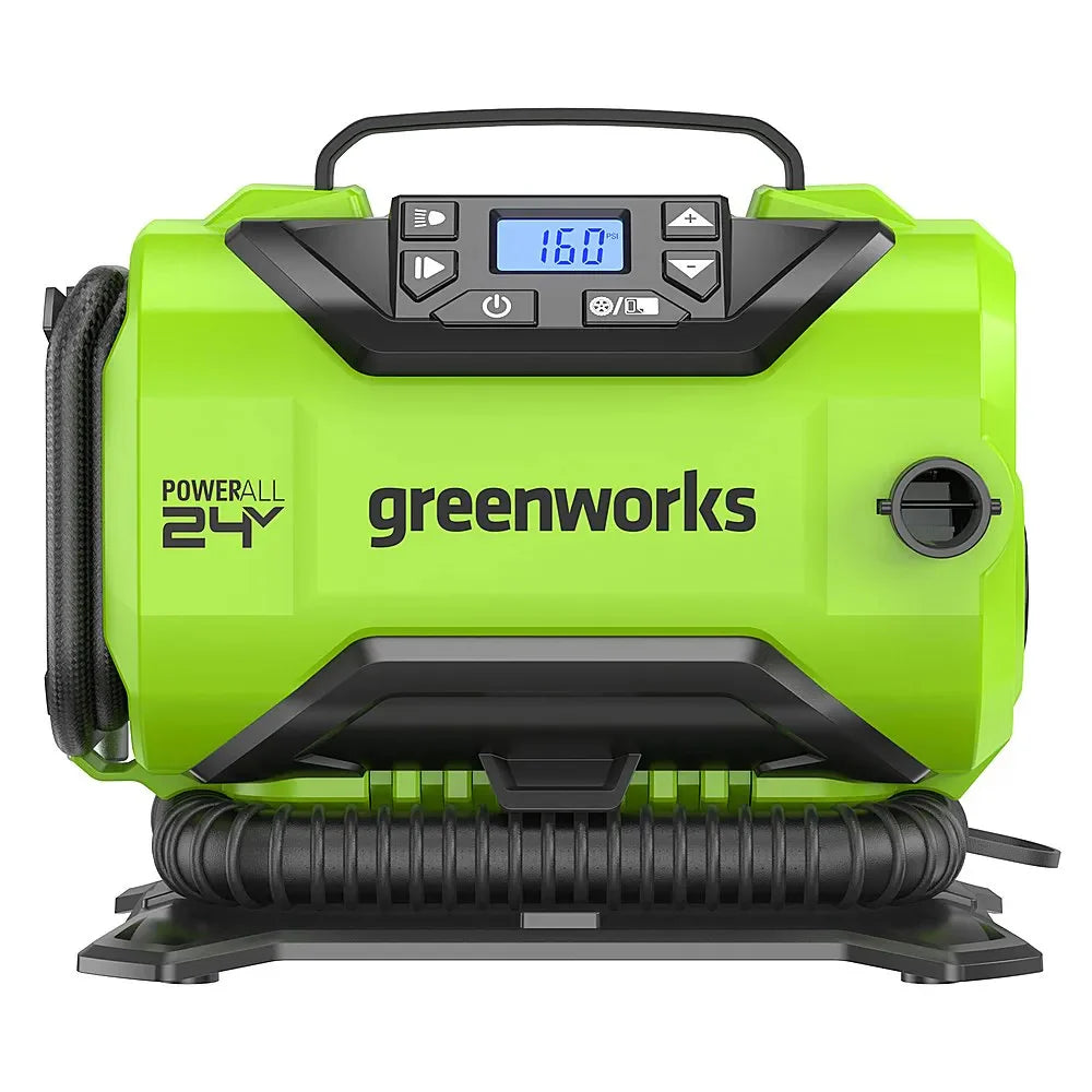 24 Volt Battery Powered 160-PSI Inflator with 2.0 ah Usb-c Battery & Charger - Green