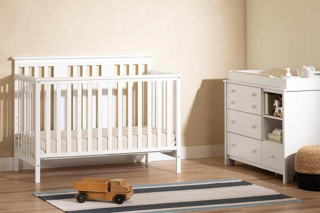 Baby Changing Table with Storage Drawers, White