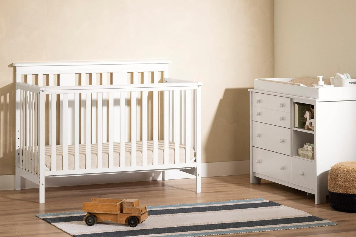 Baby Changing Table with Storage Drawers, White
