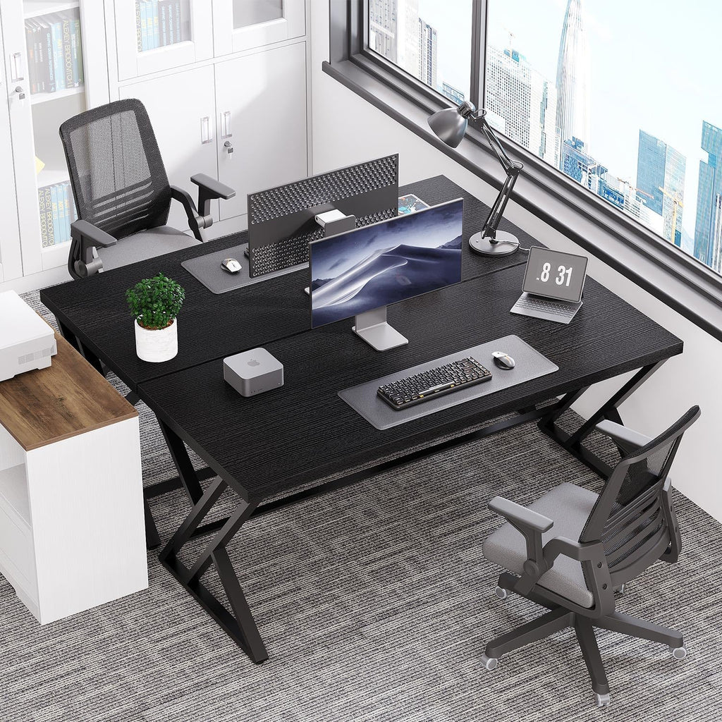 60-Inch Industrial Computer Desk, Rustic Brown