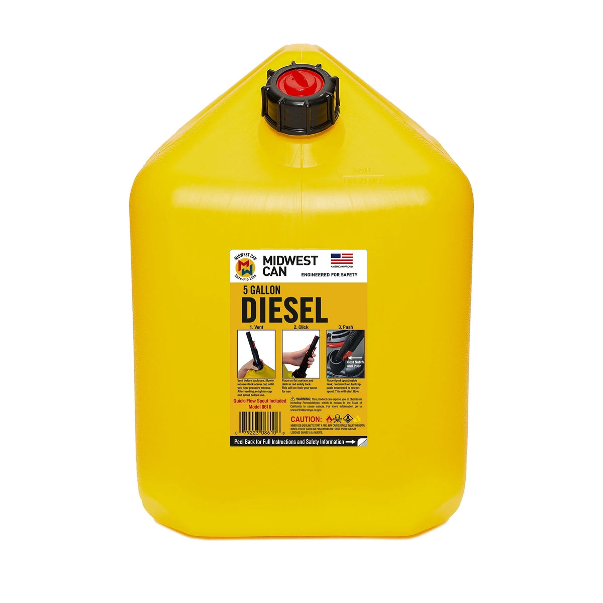 5 gallon Diesel Can Fuel Container w/ Auto Shut Off (4 Pack