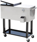 80-Quart Rolling Steel Cooler Cart