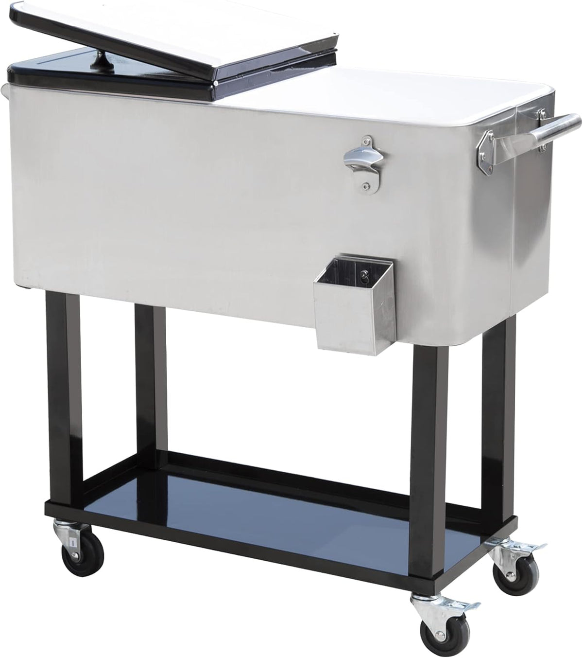 80-Quart Rolling Steel Cooler Cart