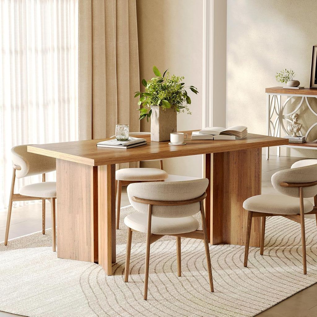 63-Inch Rectangular Dining Table, Brown