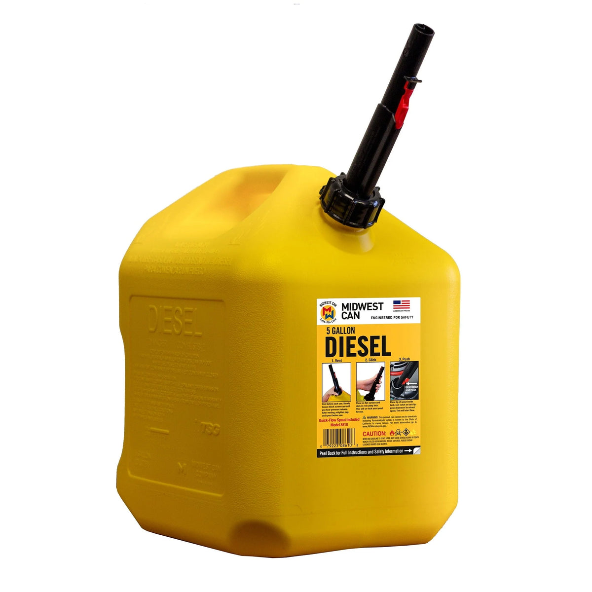 5 gallon Diesel Can Fuel Container w/ Auto Shut Off (4 Pack