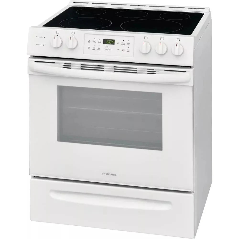 30 in. 5.0 Cu. ft. Single Oven White with Nvs Black Glass