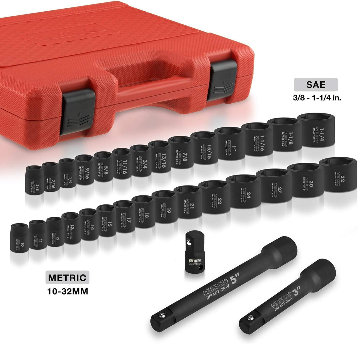 02448A 65-Piece 1/2-Inch Drive Impact Socket Set