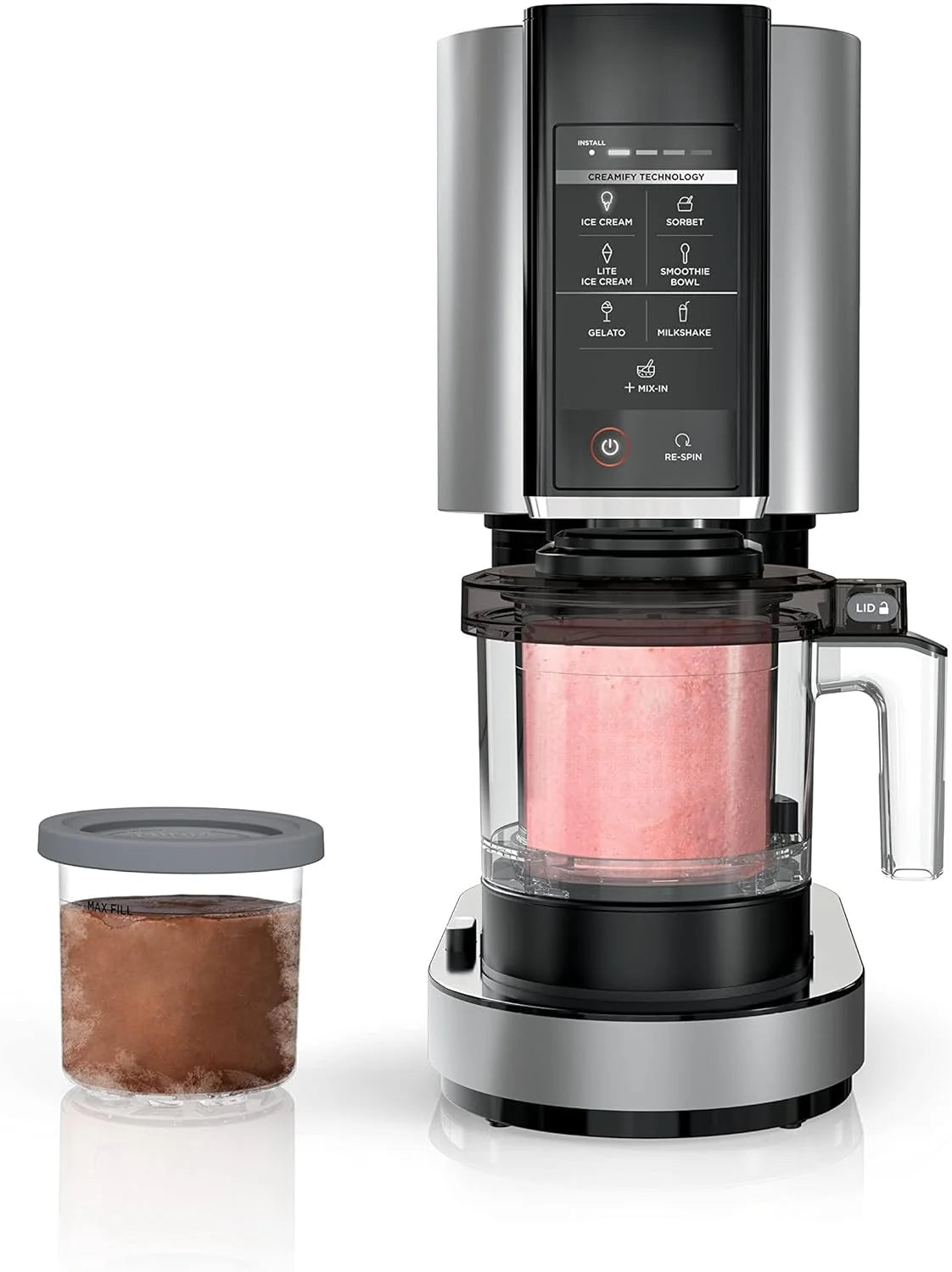 Creami Ice Cream Maker for Gelato Mix Ins Milkshakes Sorbet Smoothie Bowls More 7 One Touch Programs with 2 Pint Containers Lids
