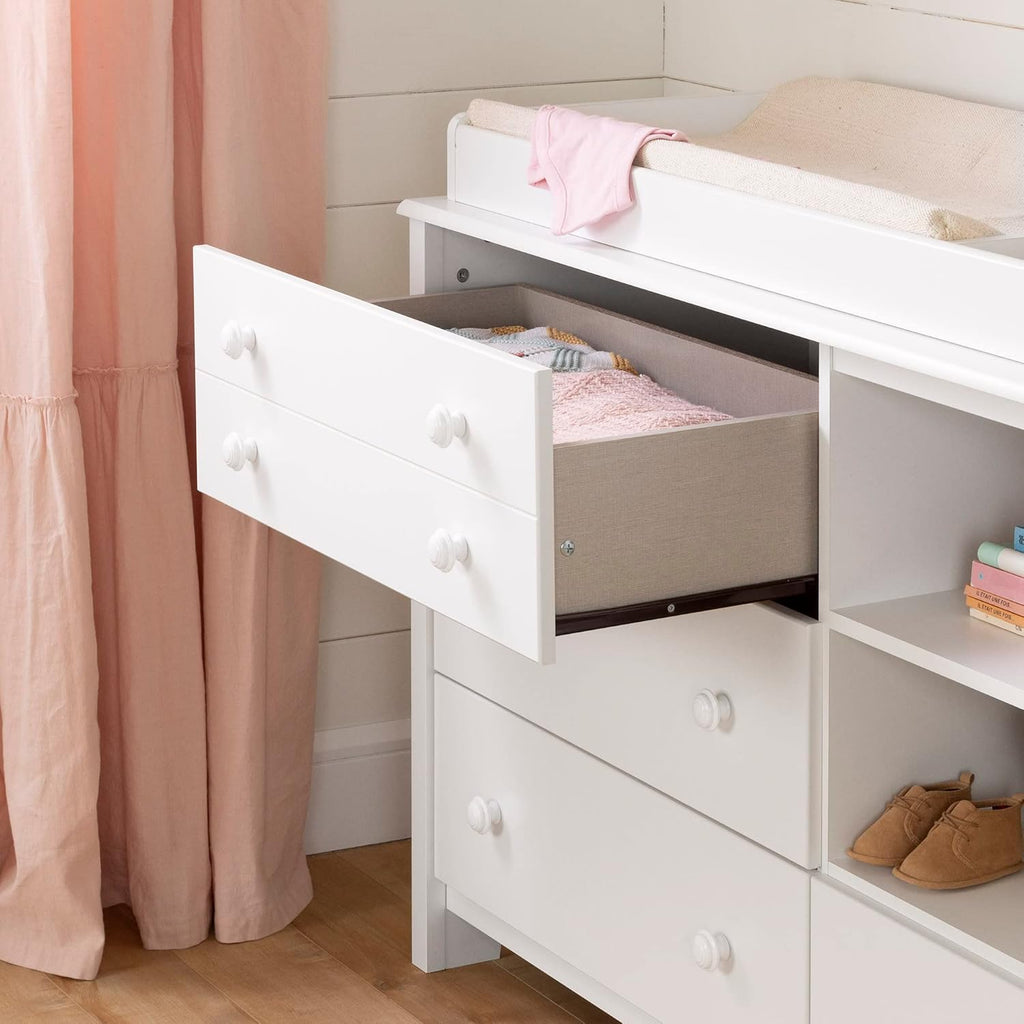 Baby Changing Table with Storage Drawers, White