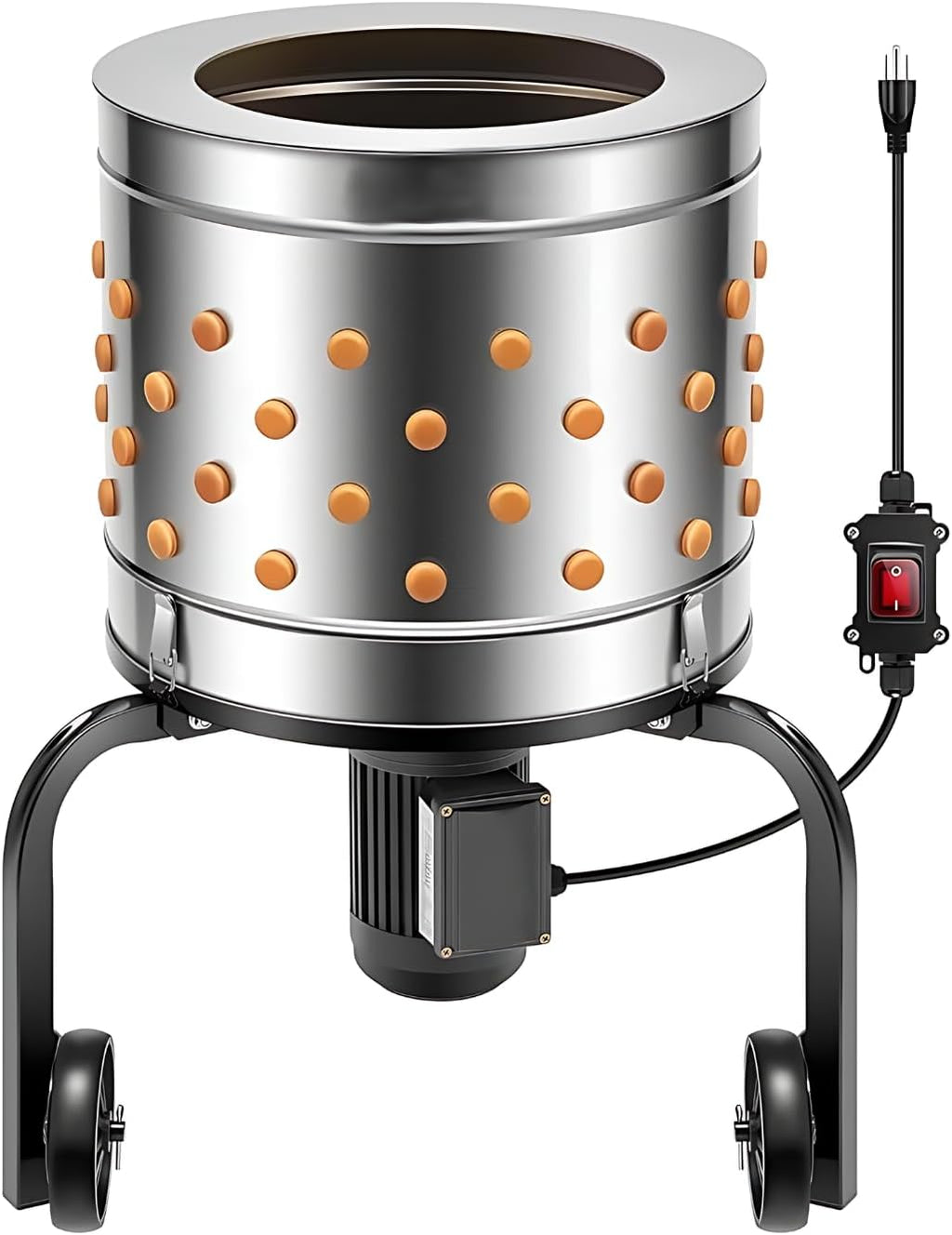Stainless Steel Poultry Plucker with 20-Inch Drum and 92 Fingers